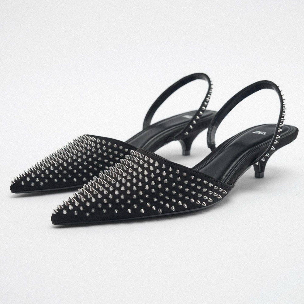 Zara Black Studded Heels
